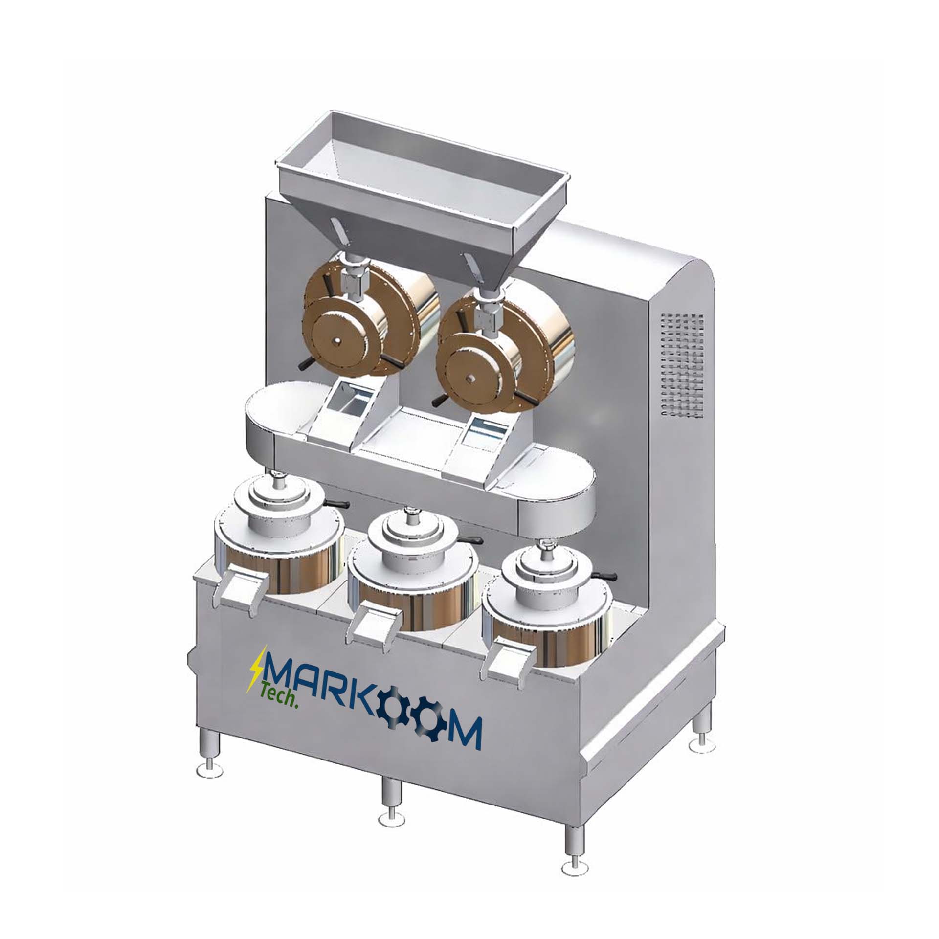 Tahini Grinding Machine Five Heads Model MTTG 005 industrial high-capacity grinder for continuous production of smooth tahini paste