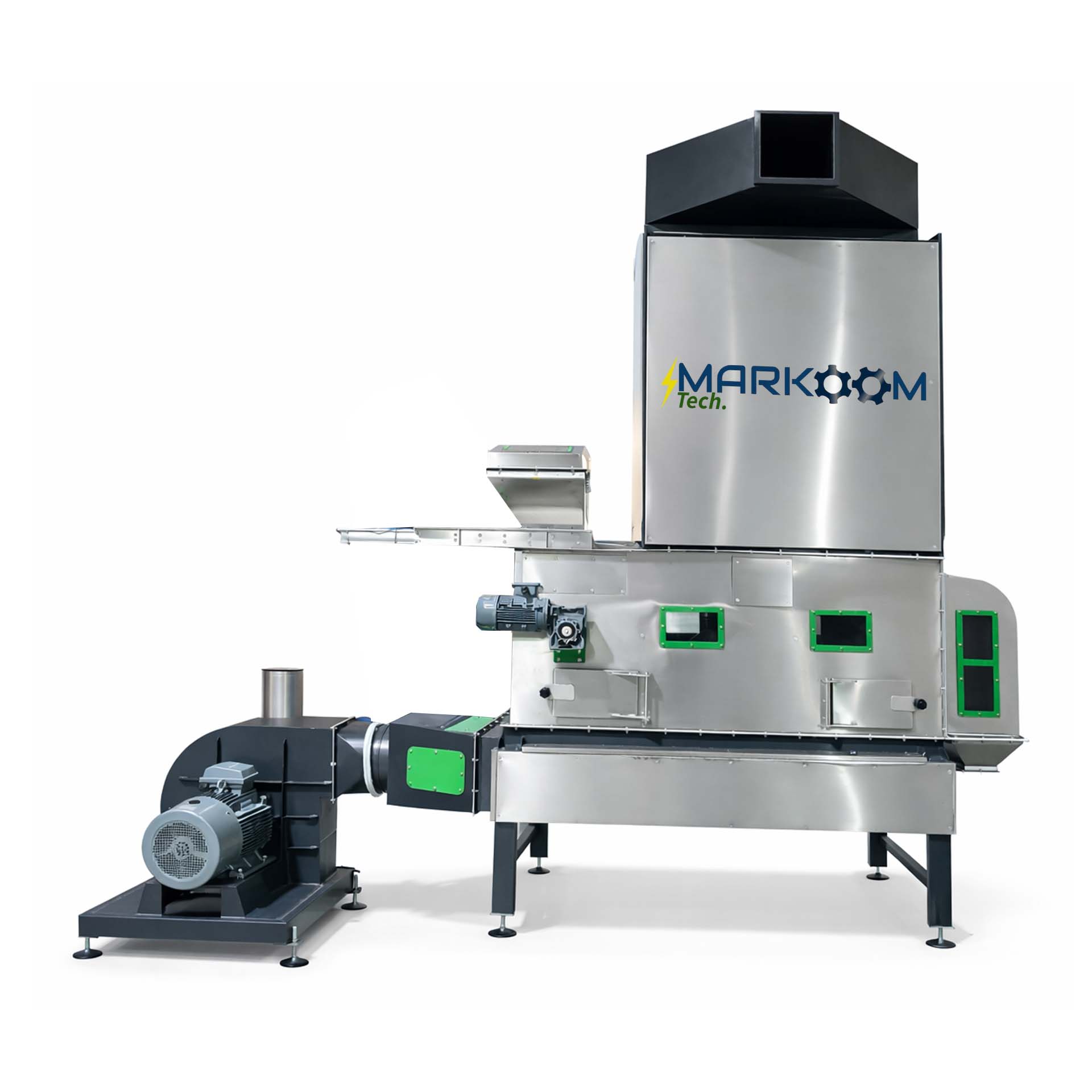 MTHAS-750 horizontal air separator machine for sesame cleaning and light impurity removal by MarkoomTech 750 kg/h capacity