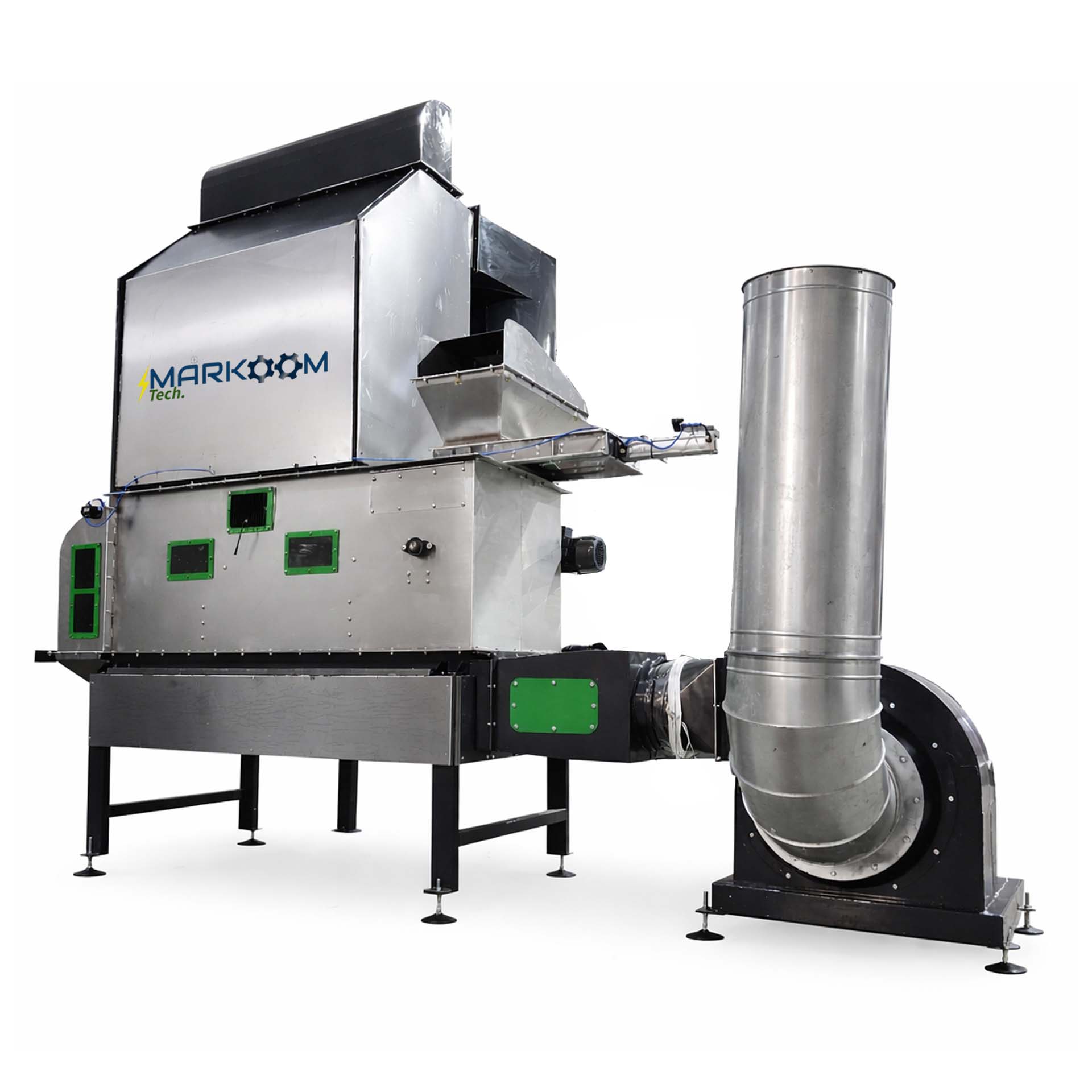 MTHAS-750 horizontal air separator machine for sesame cleaning and light impurity removal by MarkoomTech 750 kg/h capacity