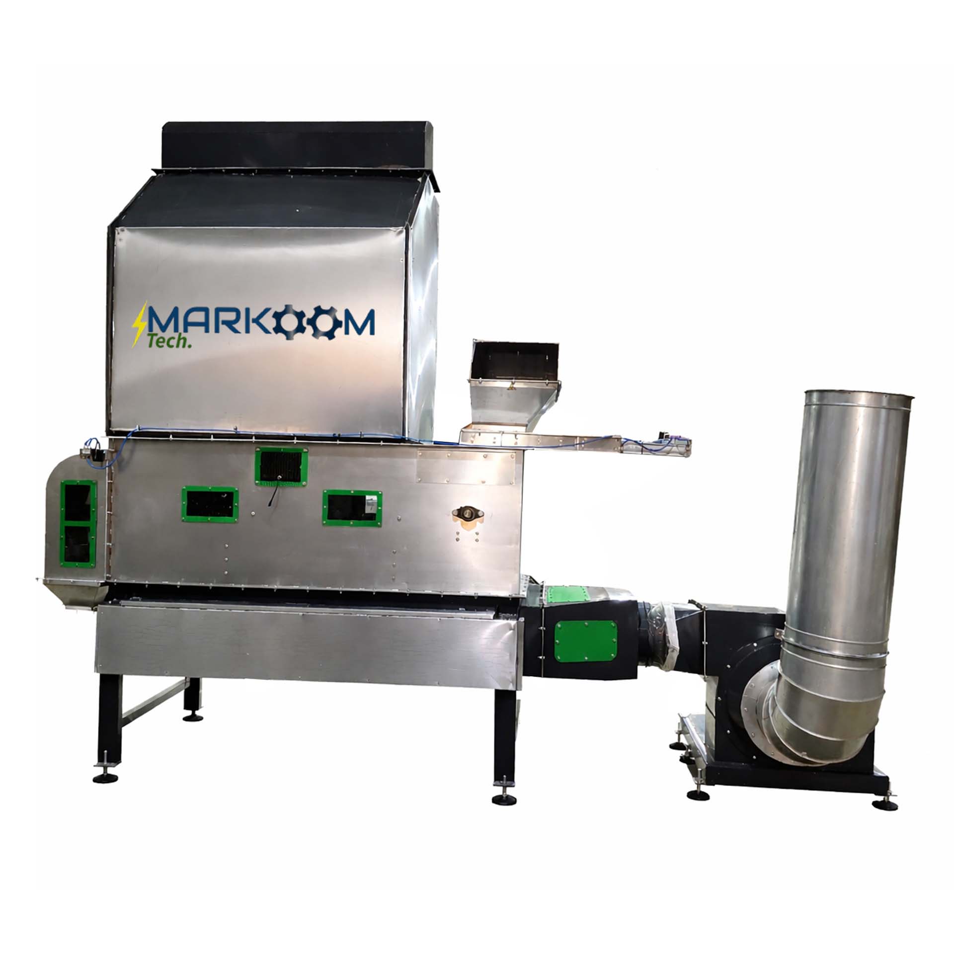 MTHAS-750 horizontal air separator machine for sesame cleaning and light impurity removal by MarkoomTech 750 kg/h capacity