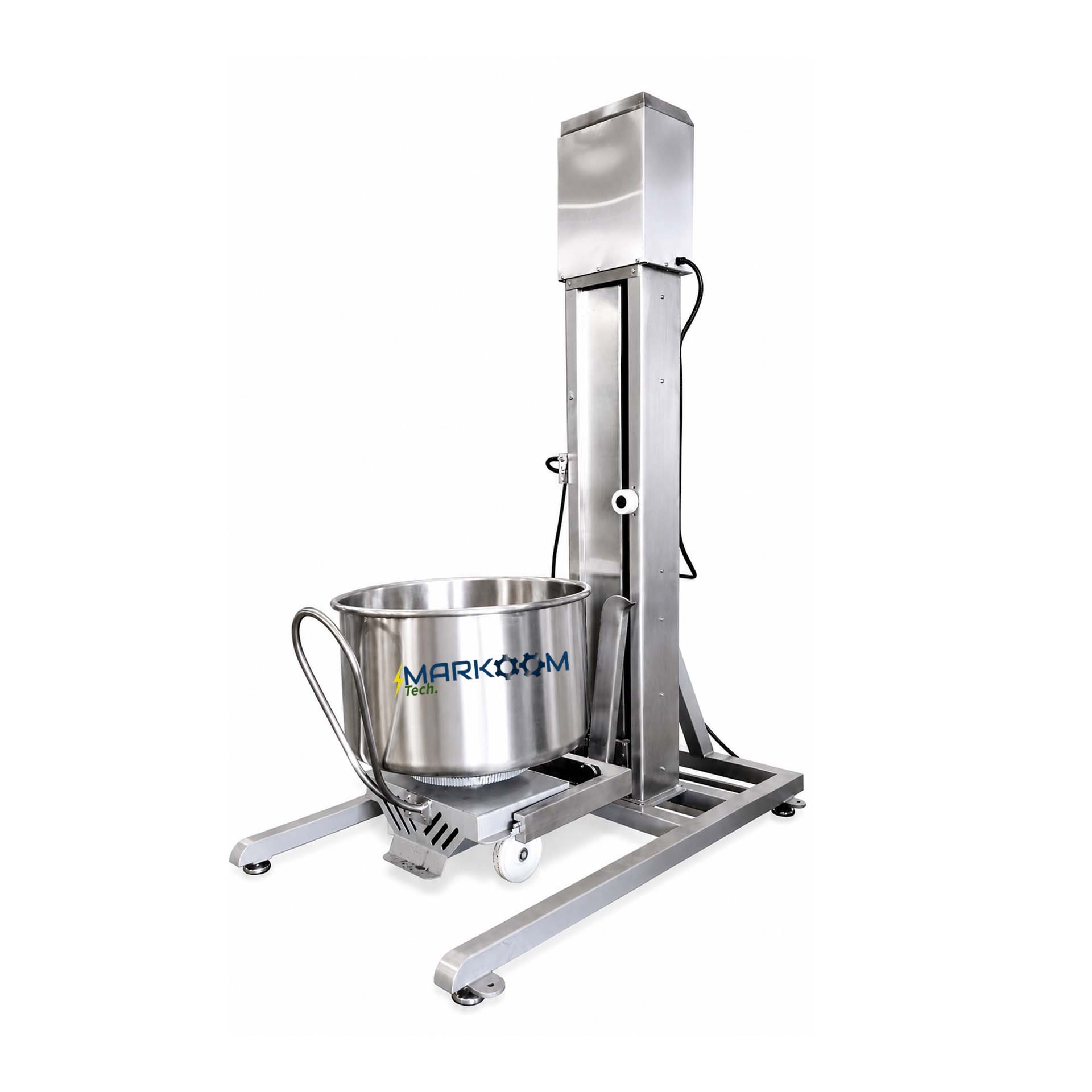 Bowl Elevator Tipper MTBET 250 industrial lifting and tipping system for transporting and discharging bowls in food processing lines