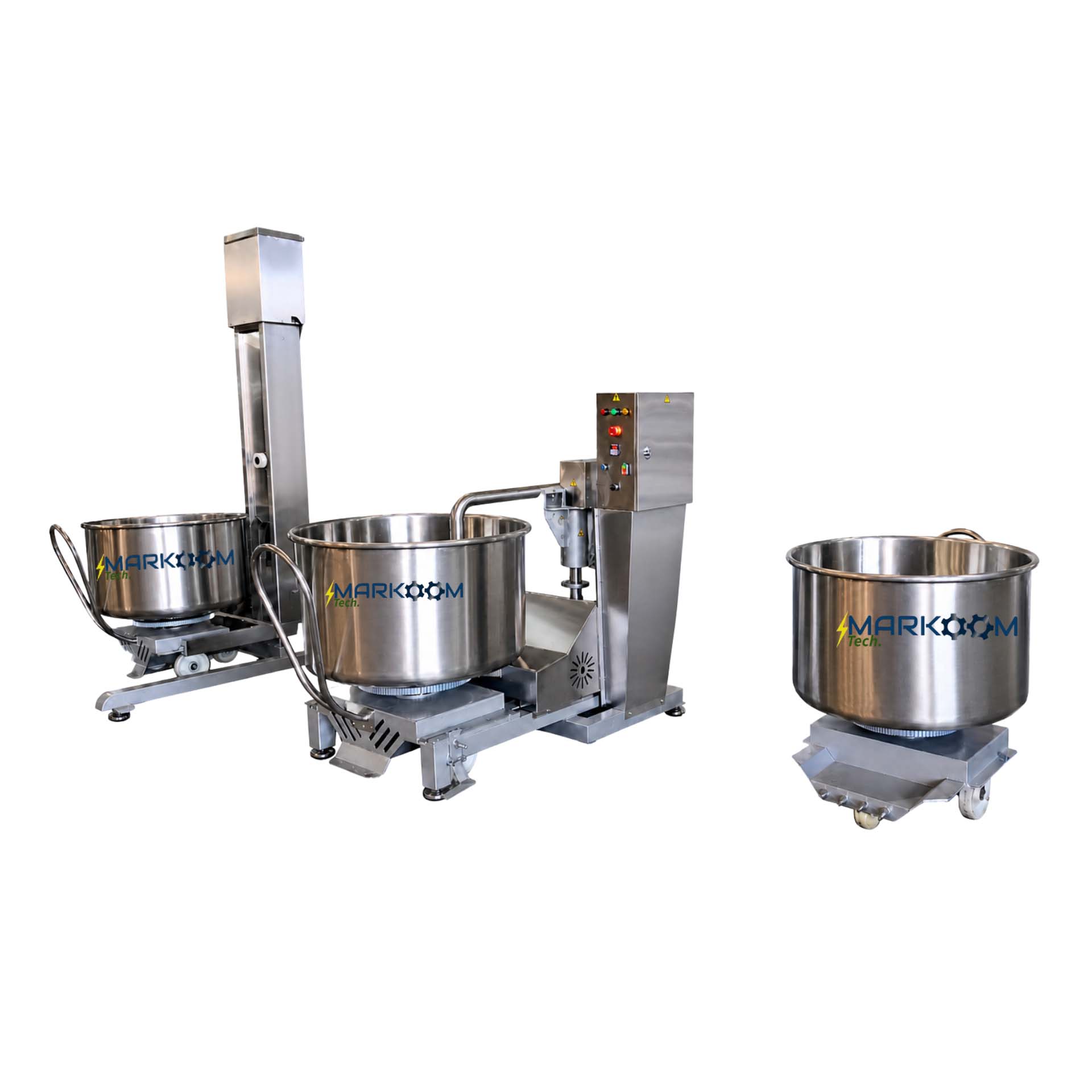 Bowl Elevator Tipper MTBET 250 industrial lifting and tipping system for transporting and discharging bowls in food processing lines