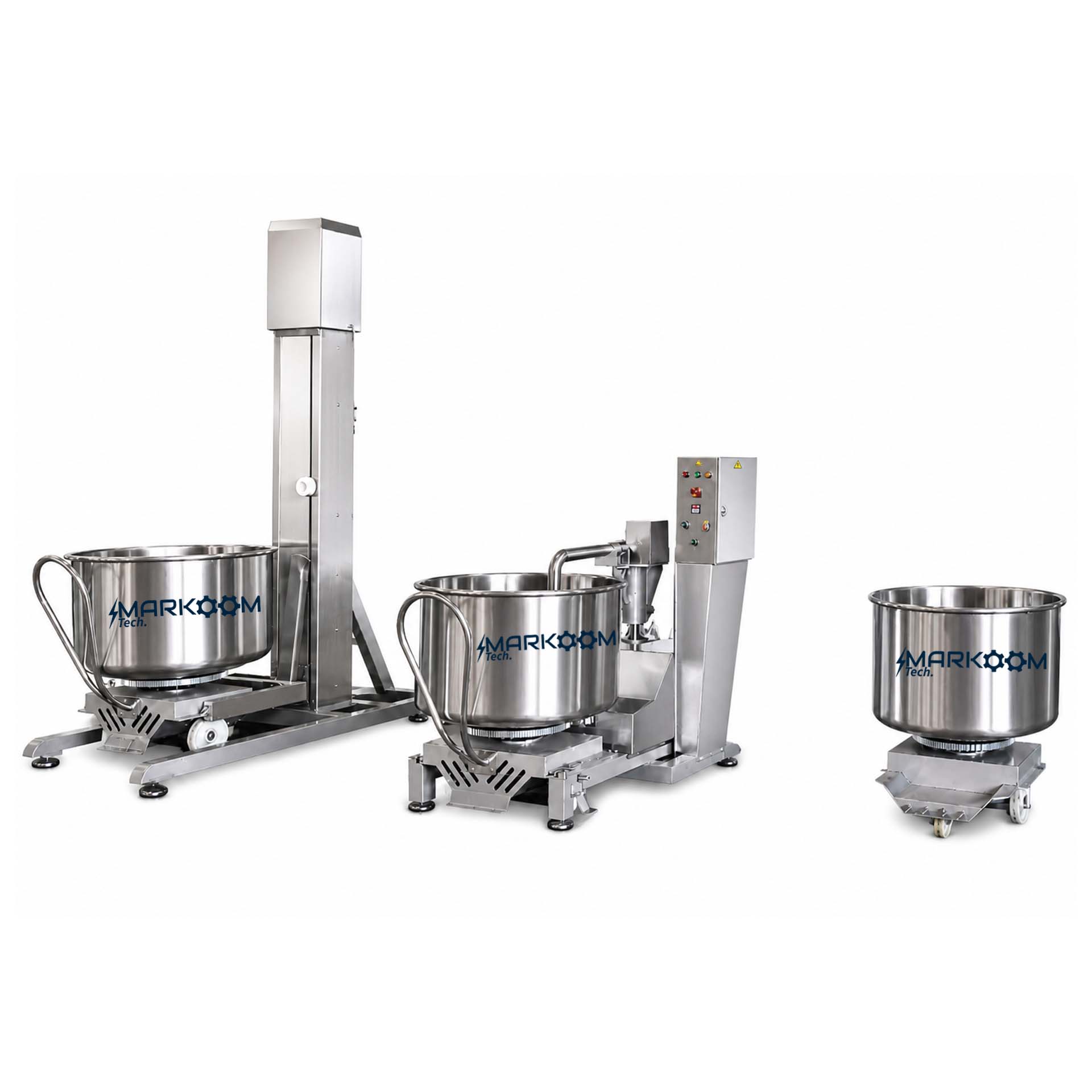 Bowl Elevator Tipper MTBET 250 industrial lifting and tipping system for transporting and discharging bowls in food processing lines